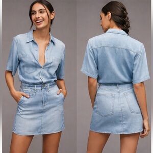 Rag and bone XS Miramar Tulip Dress Light
Wash Tencel Denim Look